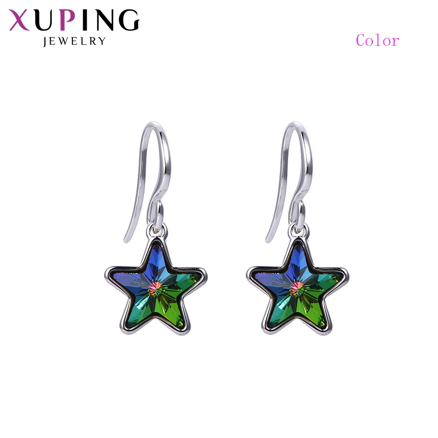 11 серьги в стиле Звезд Xuping Разноцветные кристаллы от Swarovski элегантные ювелирные