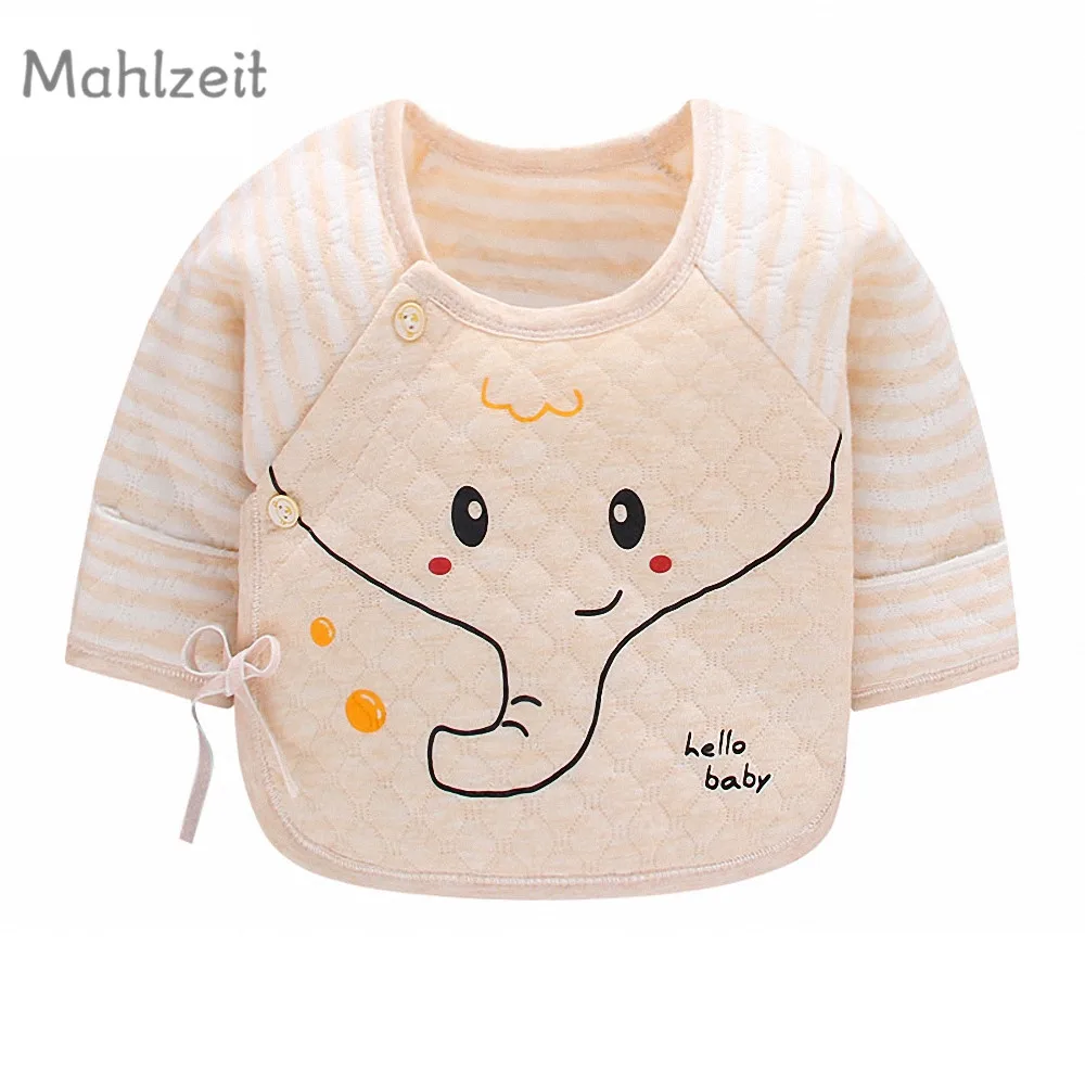 Autumn Winter newborn baby boy girl thick clothes 0-3M 100% cotton long sleeve undershirt infant warm cute sleep | Детская одежда и