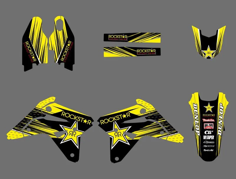 0589 желтые Звездные новые наклейки EAM графические Фоновые для Suzuki RMZ450 RM-Z450 2007 RMZ RM-Z