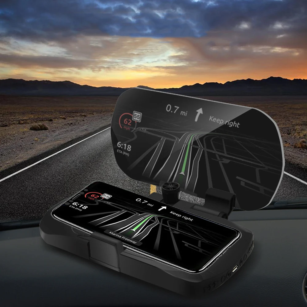 Автомобильное беспроводное зарядное устройство HUD для iPhone X XS MAX XR дисплей проектор кронштейн Универсальная беспроводная зарядка для huawei samsung