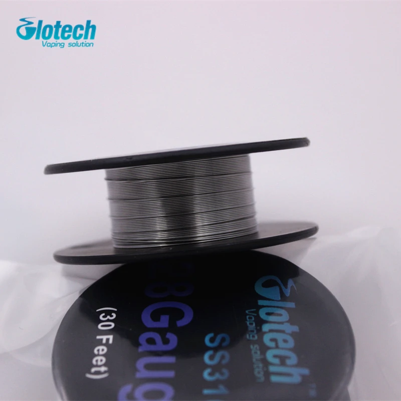 Glotech 10m/roll SS316L Wire heating wires for electronic hookah RDA RBA RTA Atomizer Pre-built Coil Wires DIY vaporizer | Электроника
