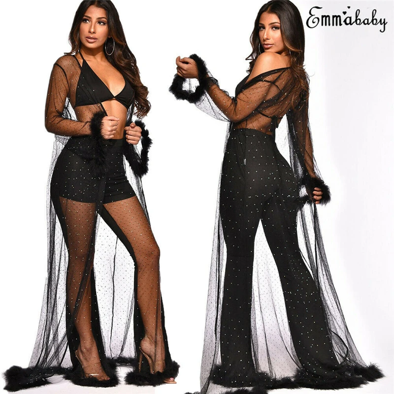 Женское нижнее белье сексуальное Сетчатое с открытым передом расшитое