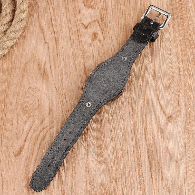 

KEVIN Fashion Quartz Watch Rock Black Soft Leather Minimalist Cool Casual Retro Simple Punk Crystal Dial Wristwatches Unisex