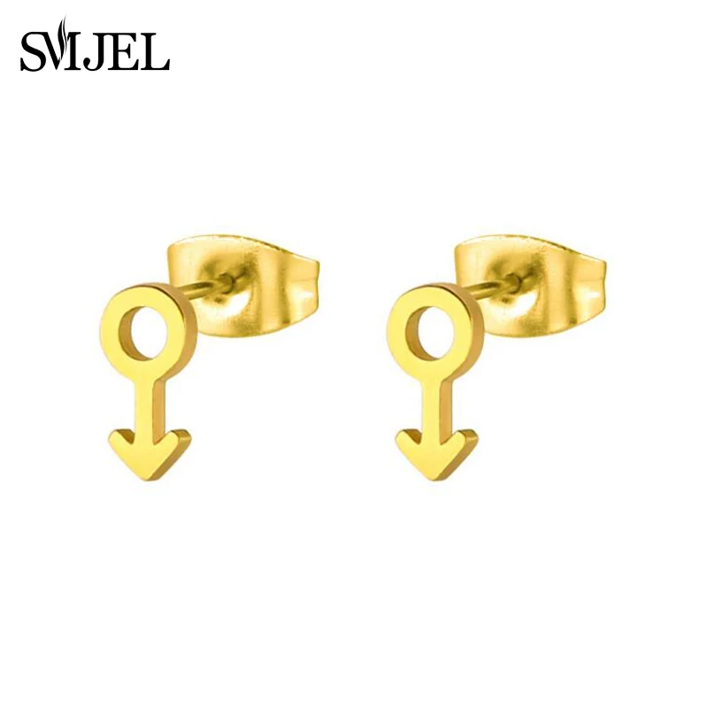 Гипоаллергенные серьги-гвоздики SMJEL из нержавеющей стали полированные серьги