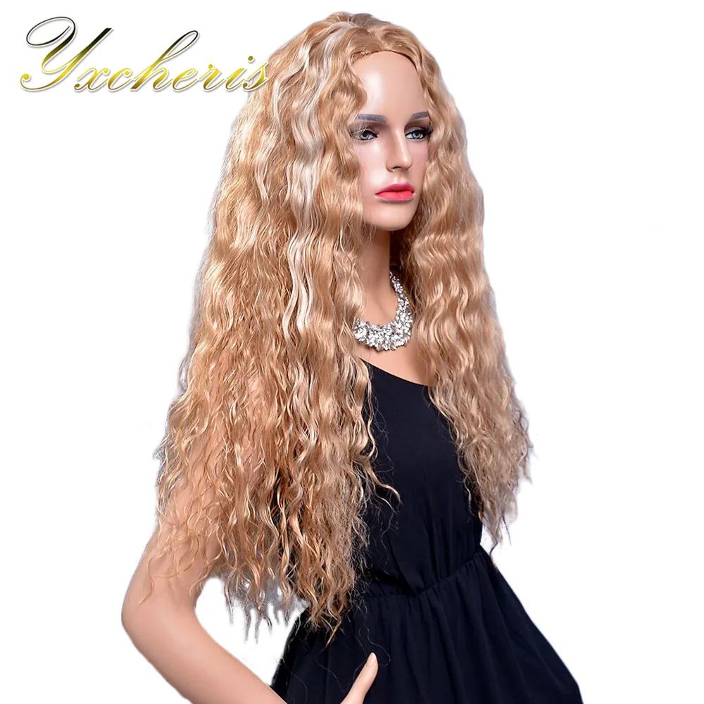 YXCHERISHAIR женский длинный синтетический афро кудрявый парик 24 &quotСветлый