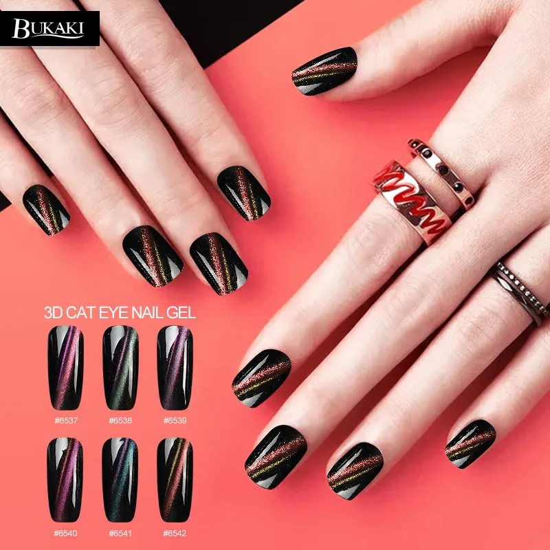 BUKAKI 6 цветов кошачий глаз гель лак 3D для ногтей УФ Магнитный Гель Esmalte с блёстками