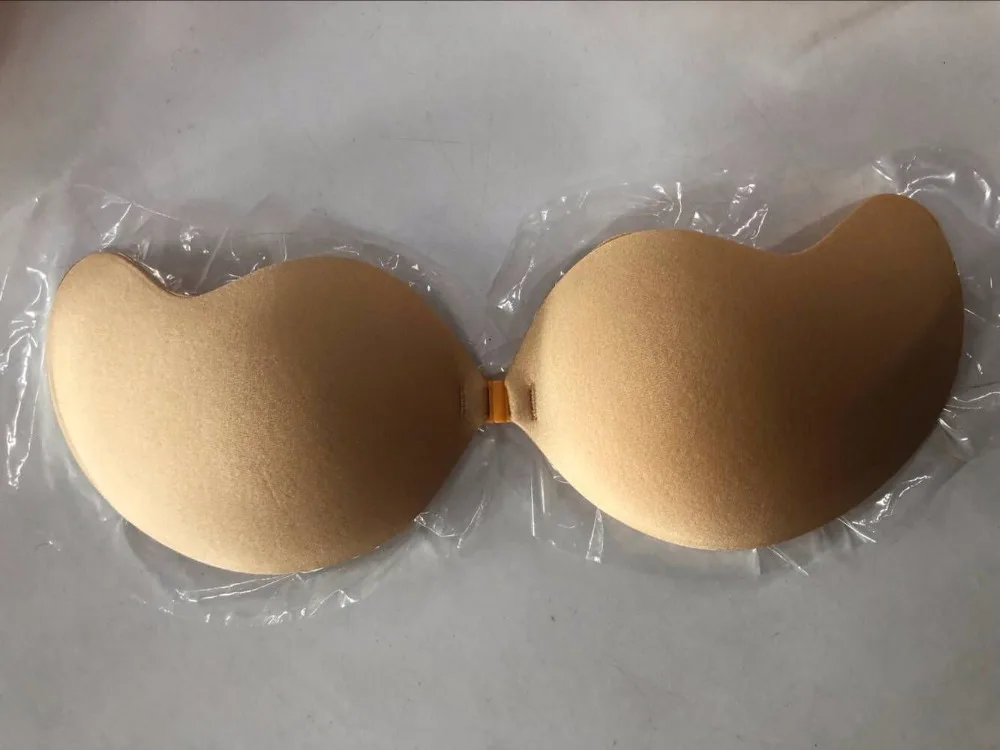 100 pcs/ lot Invisible Bra Fly Bra Mango Shape Thick Cup Strapless Bandage Seamless Push Up Bras Gather Blackless Bralette