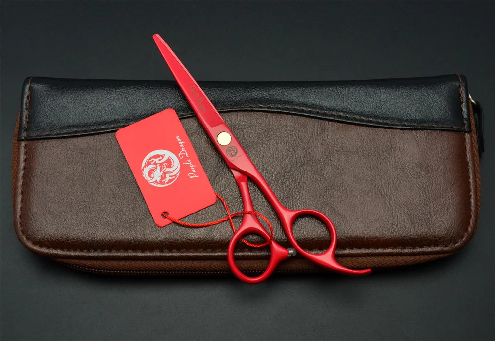 2Pcs 5.5 Inch 16cm Red Professional Human Hair Scissors Hairdressing Cutting Shears + Thinning Styling Tools Z1023 | Красота и