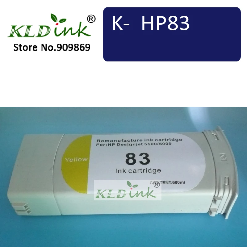 KLDINK HP83 C4943A желтый UV Remanufacture чернильный картридж совместим с принтером Designjet 5000|ink