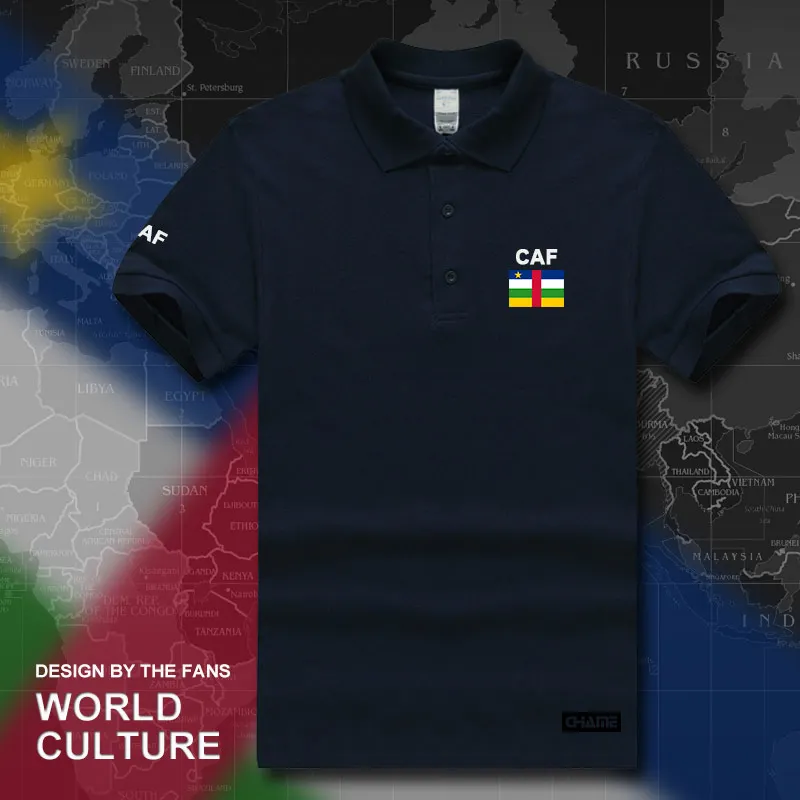 Центральная Африканская Республика Центральная Африка рубашки поло для мужчин с коротким рукавом белые бренды с принтом для страны 2019 хлопковая национальная команда CAF