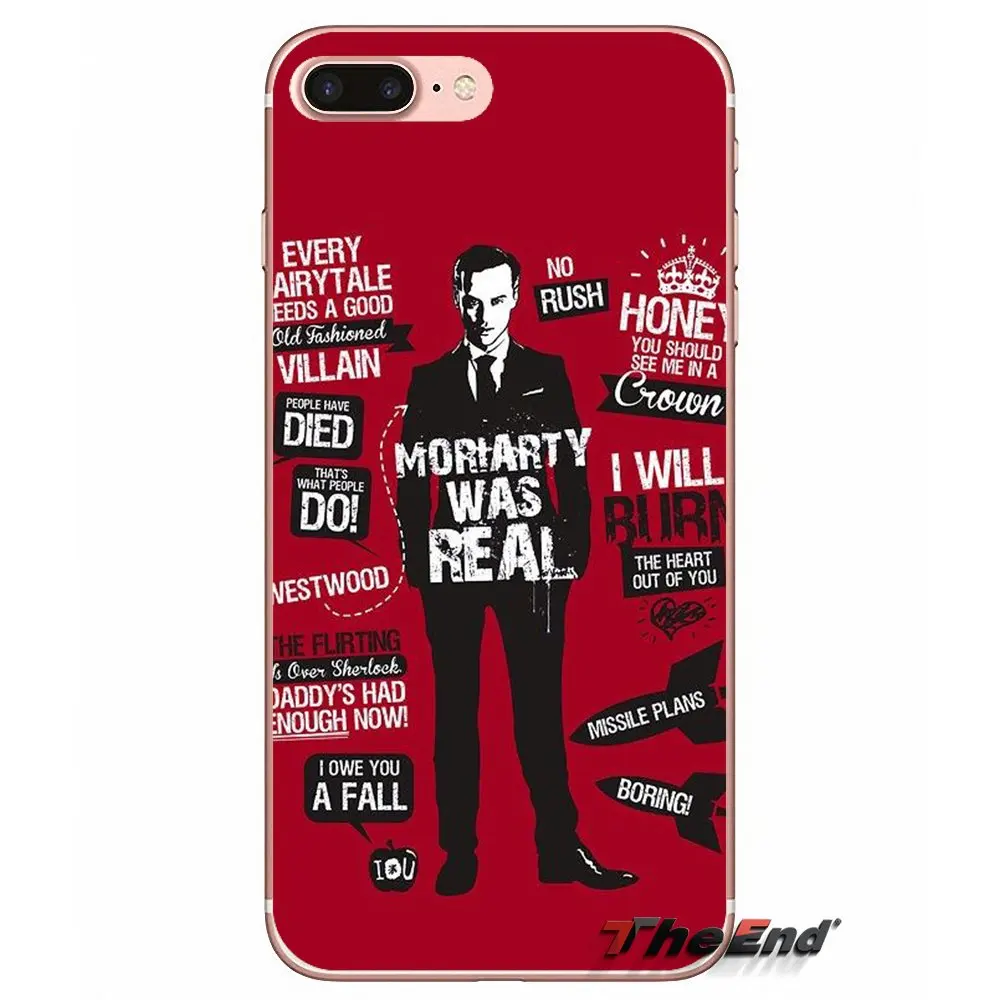 Чехол для телефона iPhone X 4 4S 5 5S 5C SE 6 6S 7 8 Plus Samsung Galaxy J1 J3 J5 J7 A3 A5 2016 2017 Jim Moriarty Sherlock Holmes |