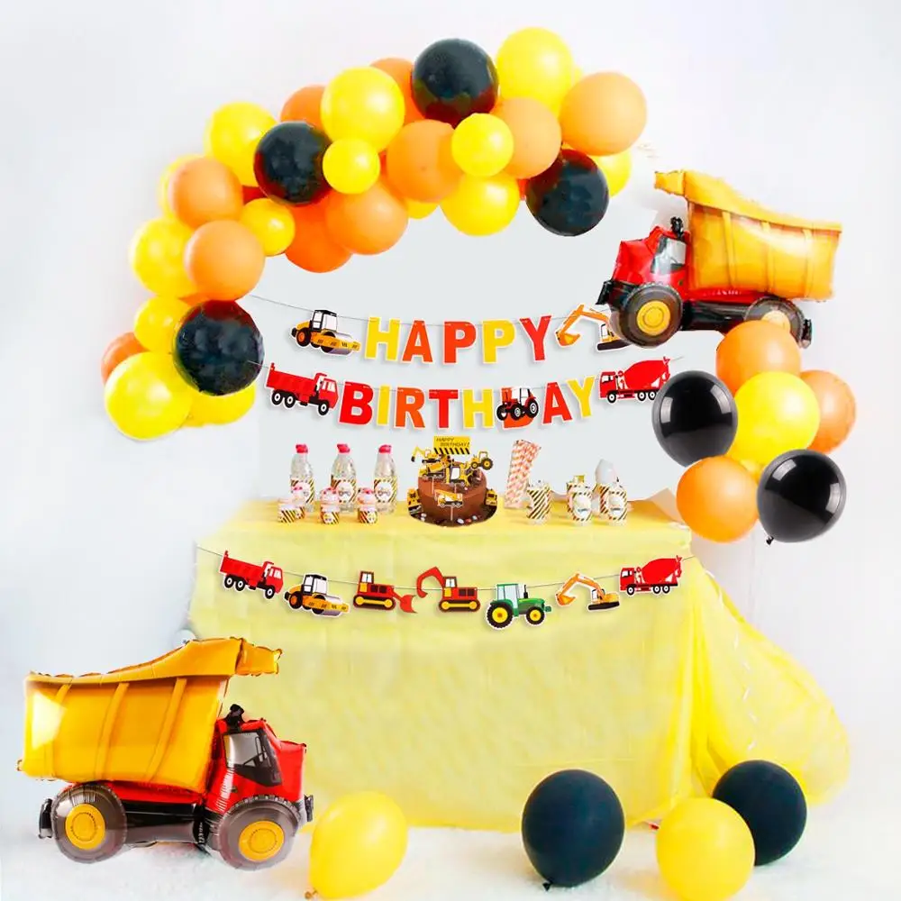 38 шт. набор для детской вечеринки с декором Dump Truck Happy Birthday Decor Kids Kits Set Baby Shower Favor Supplies.