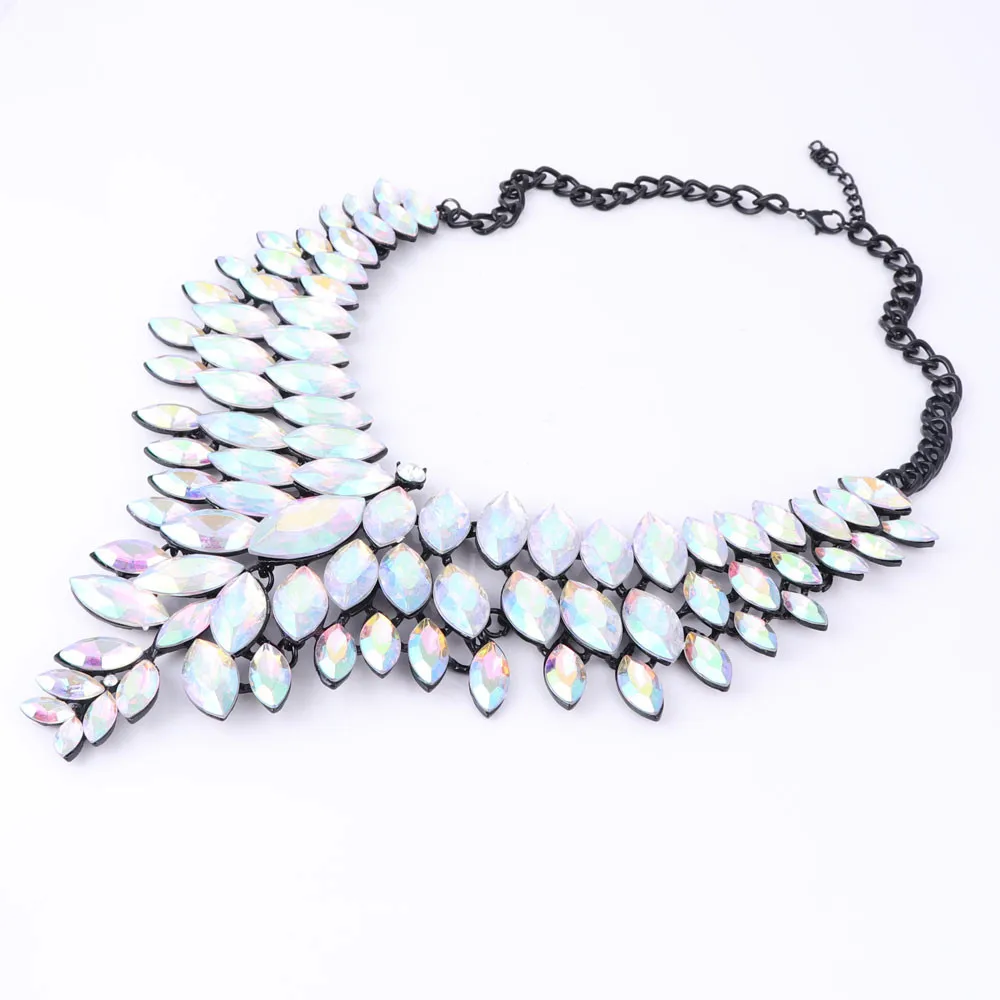 Трендовые Роскошные Драгоценные цветы кристалл мода длинный массивный