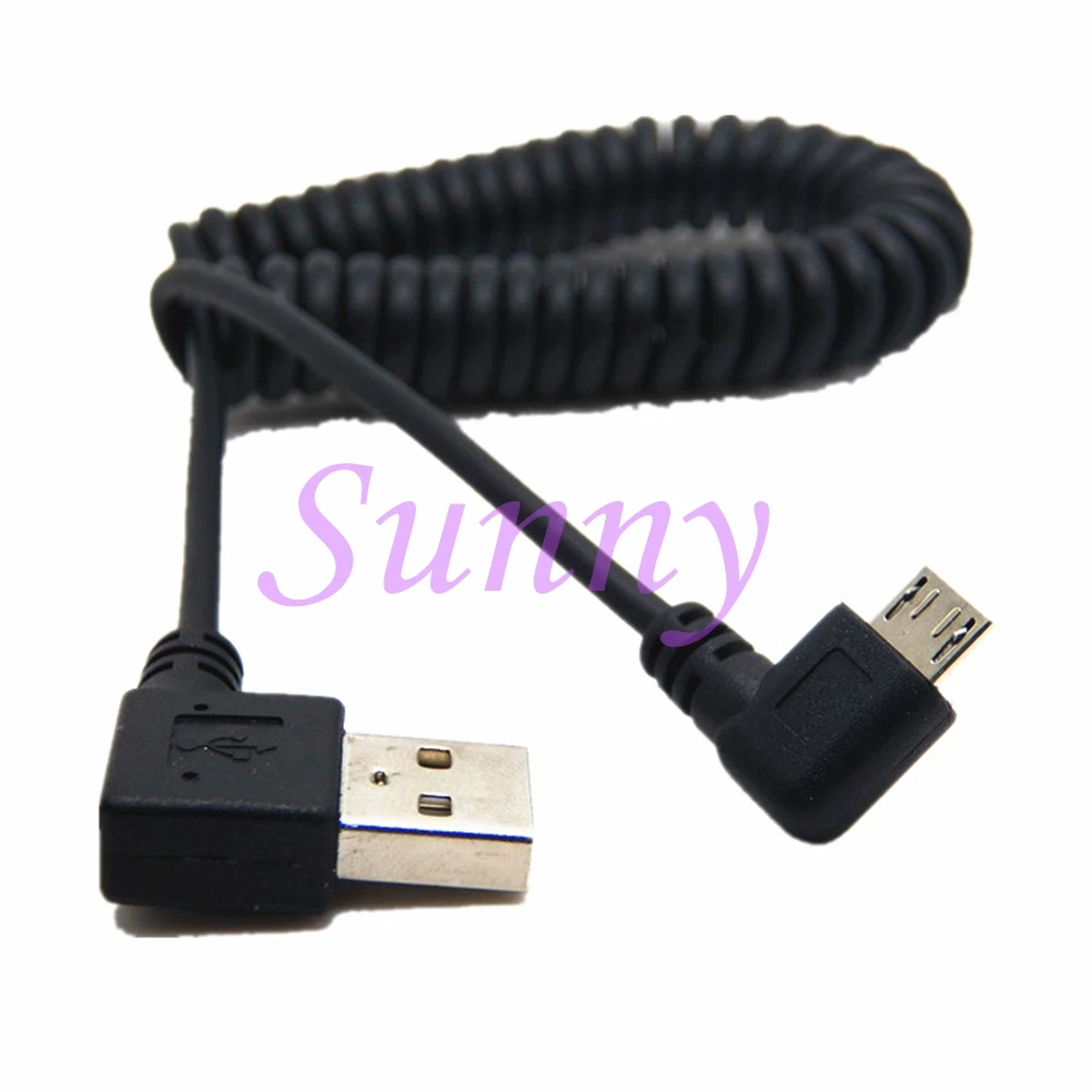 Micro usb male 90 градусов левый угловой к пружинный выдвижной растягивающийся кабель для синхронизации данных