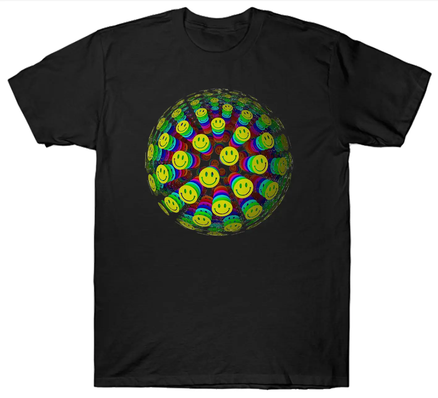 Кислотный дом Смайлик Футболка Топ DJ музыка деки винил Высокая TRIPPY LSD Забавные