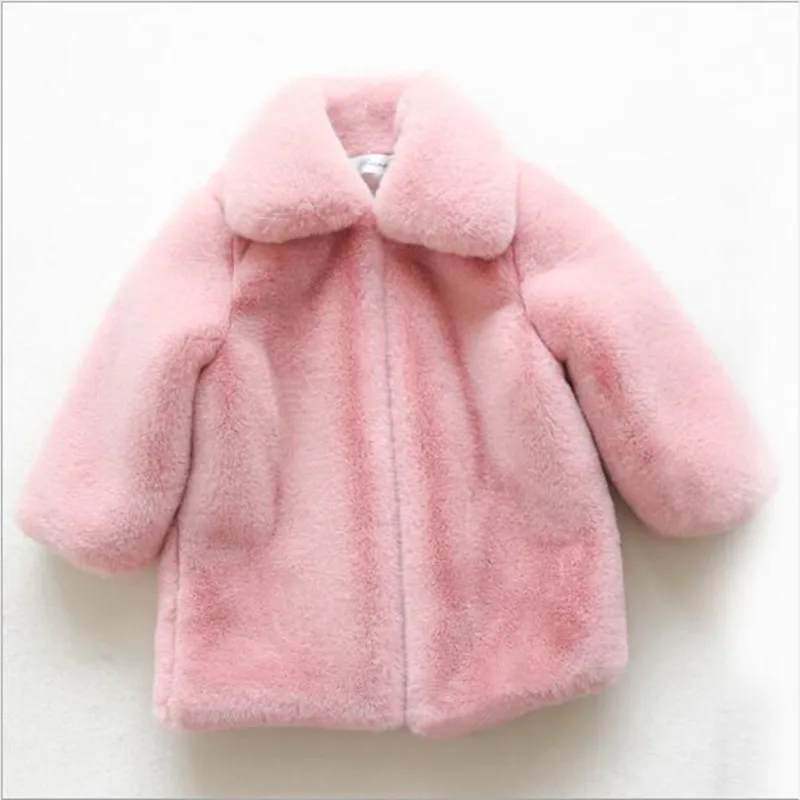 Infant And Young Children Winter Clothes Cotton Girls Baby Jacket Boys Thick Warm Long Faux Fur Coat Overcoat QV228 | Детская одежда и