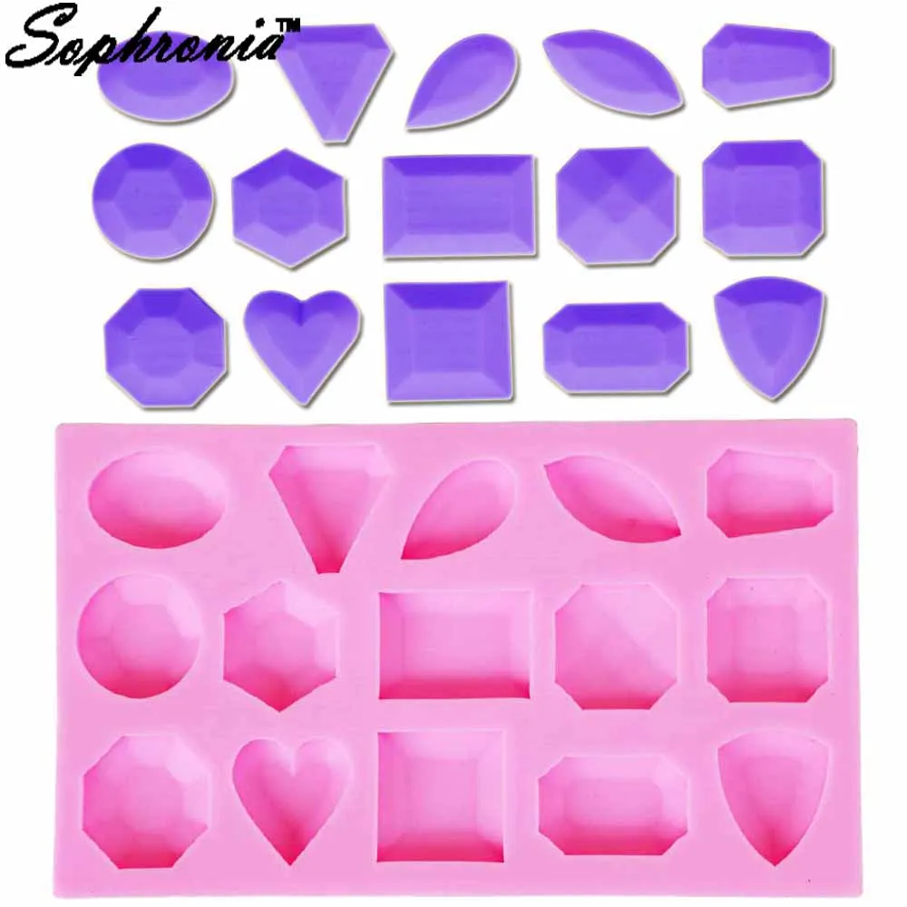 

10PCS/SET 3D Jewelry Silicone Molds Gem Chocolate Pendant Fondant Cake Decorating Tool Cupcake Candy Mold Resin Clay Mould M931