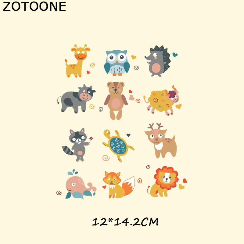 ZOTOONE Симпатичные нашивки с животными утюгом для одежды Детские футболки платья