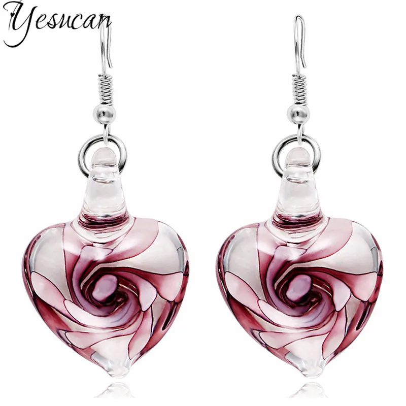 Ювелирные изделия из стекла женские серьги-подвески в форме сердца | Украшения и
