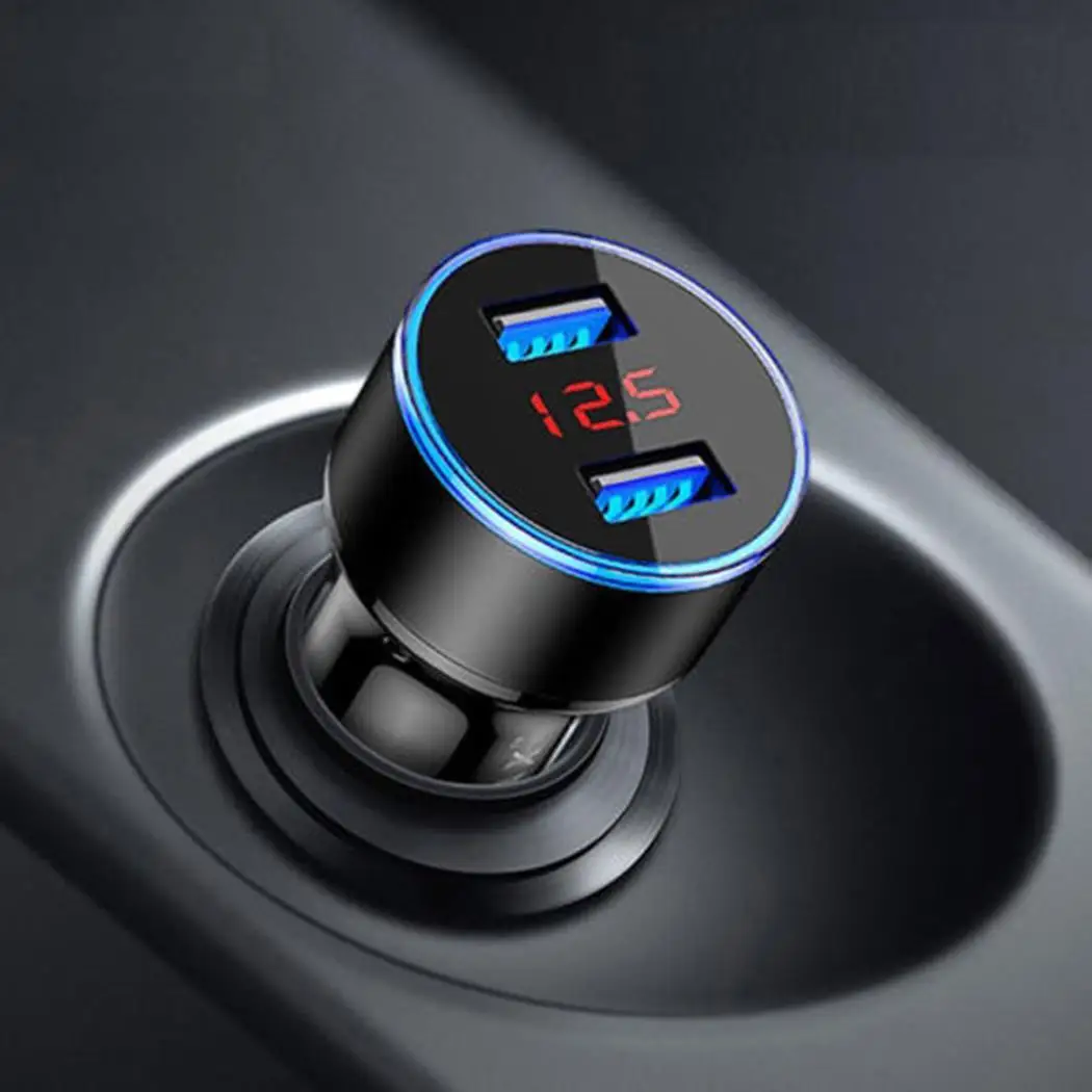 Автомобильное зарядное устройство 3 1 А 5 В двойной USB светодиодный дисплей