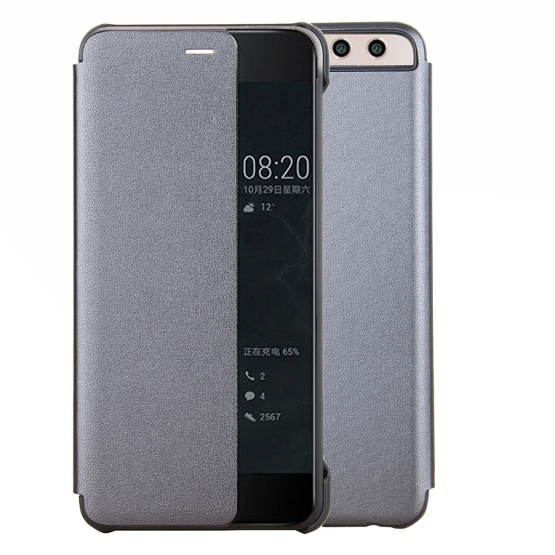 Huawei P10 plus flip Cover Luxury PU Smart Leather Case View Window Call Display Hard PC Protective For Plus | Мобильные телефоны и