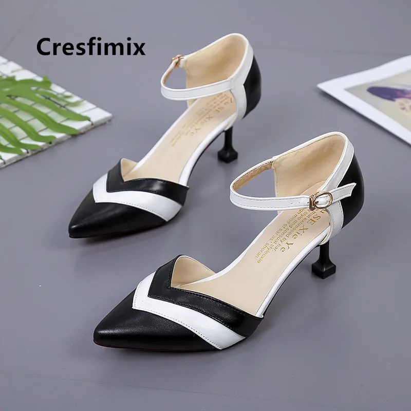 Cresfimix женские модные удобные черные туфли из искусственной кожи для офиса на