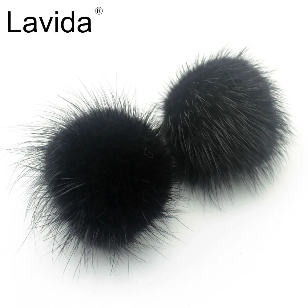

20pcs Real Mink Fur Pom Pom Balls 40 50 mm Black Color DIY for Necklace Earrings Ring Clothing Phone Jewelry Making Accessories