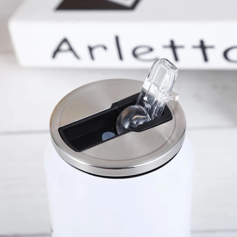 300ML Stainless Steel Vacuum Flask Creative Coke Cup Teacup Reusable Mug Lid Water Bottle Beverage Kettle Straw | Дом и сад