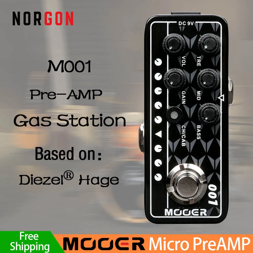 M001 Mooer предусилитель электрогитары педаль эффектов задержка реверберации аксессуары с высоким коэффициентом усиления бас микро Ампер симулятор Двойные каналы - Цвет: M001