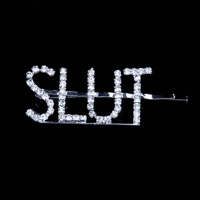 Мода 1 шт. металлический Серебряный цвет стразы для женщин заколка волос простой