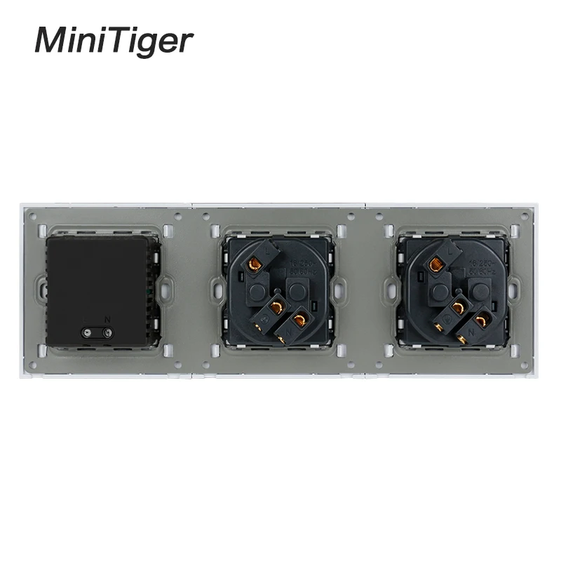 Настенная панель Minitiger для ПК двойная розетка 16 А европейская электрическая - Фото №1