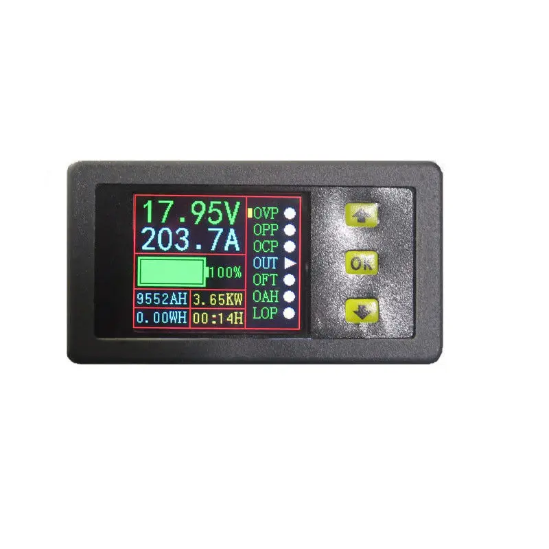 0 500A Hall Coulomb Meter digital LCD DC двунаправленный измеритель напряжения и мощности|Детали