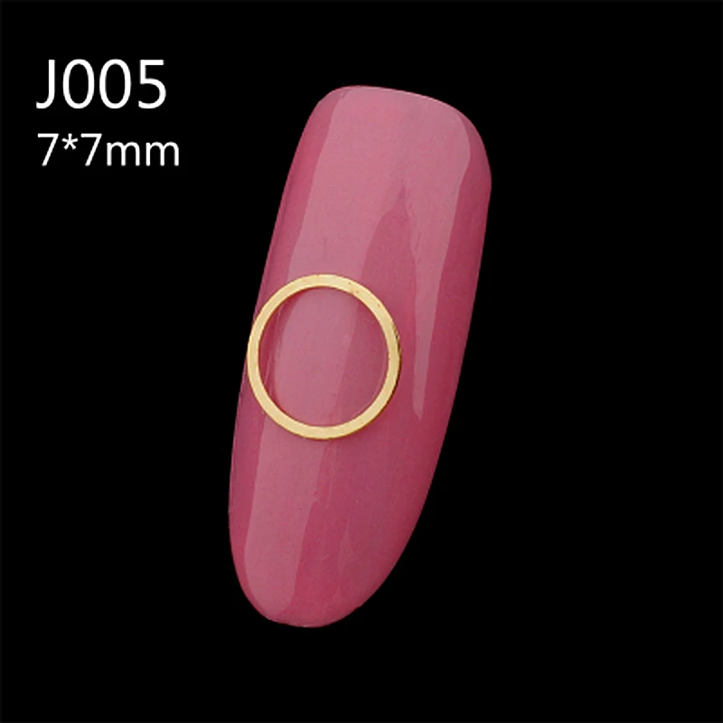 Style05 10 шт 3D наклейки для ногтей заклепки полые художественные украшения DIY геометрические металлические границы Золотые круглые квадратные смешанные дизайнерские аксессуары для ногтей - Цвет: Style05
