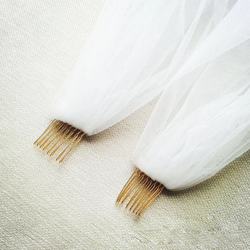 

Romantic Long Pearls Brides Veil with Combs for Women Tulle Wedding Dress Accessory High Quality