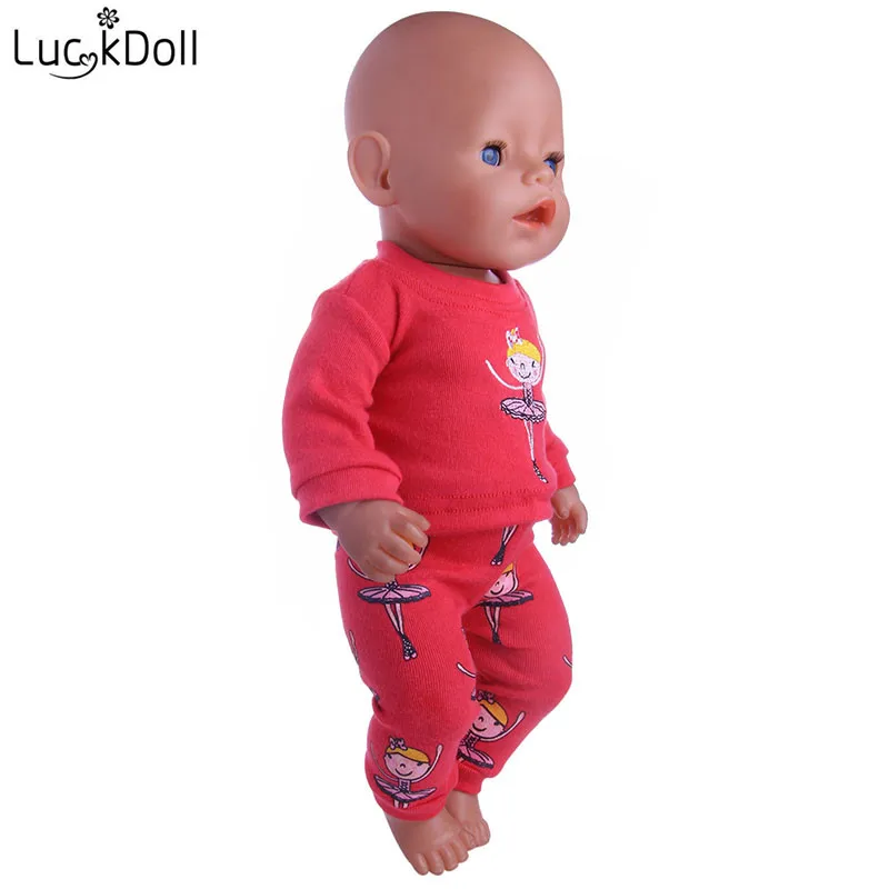 Красная футболка и штаны LUCKDOLL костюм для куклы 18 дюймов или 43 см аксессуары |