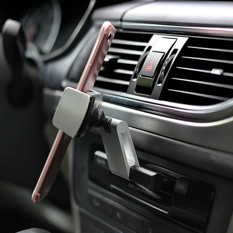 

Drop Car Phone Mount Universal CD Slot 360 Degree Rotatable Stretch Clamping Aluminum Alloy Cell Phone Holder Bracket For Phone