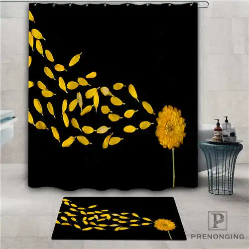 На заказ flower_black_backdrop водонепроницаемый занавеска для душа коврик дома ванной