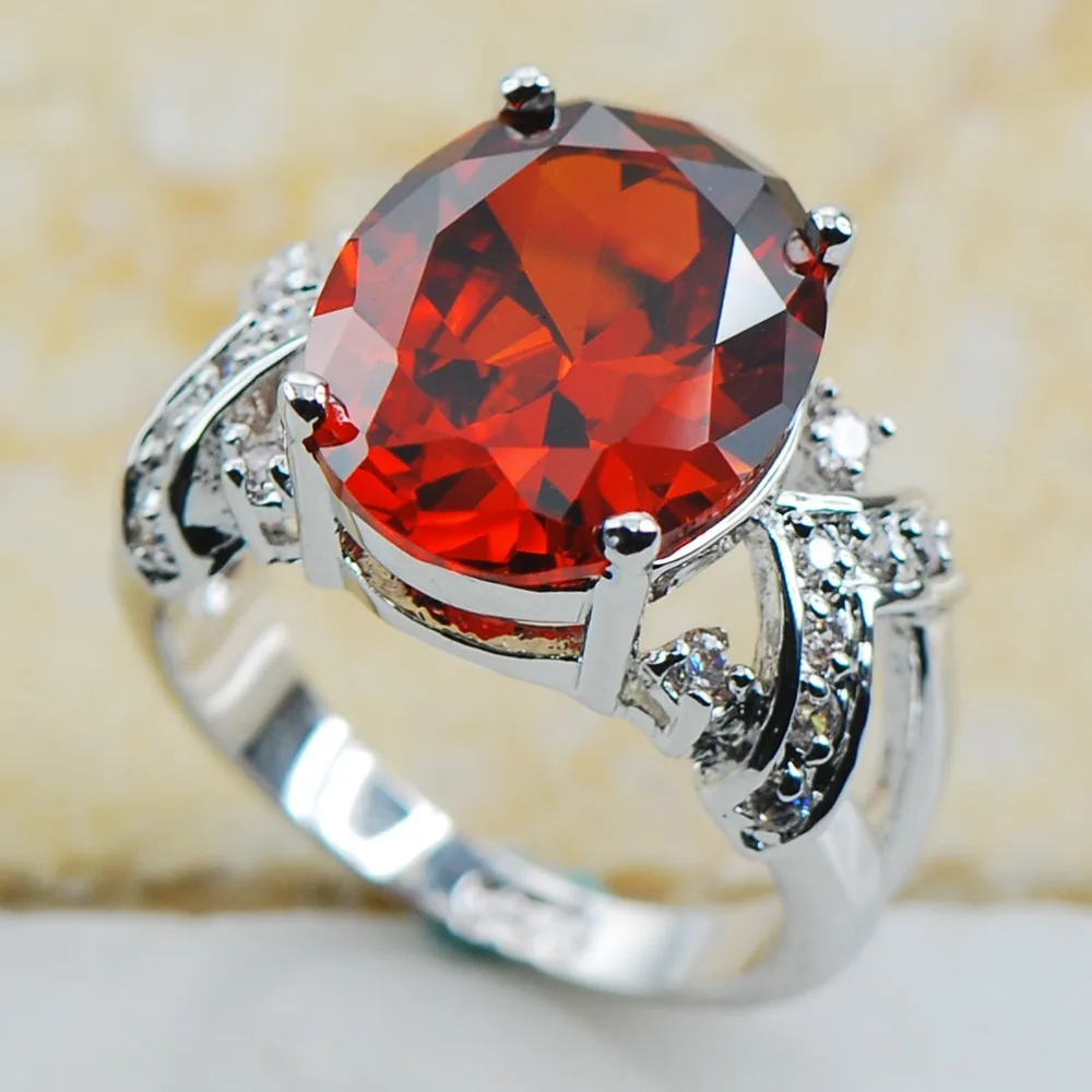 

Garnet 925 Sterling Silver Top Quality Fancy Jewelry wedding Ring Size 6 7 8 9 10 11 F1142