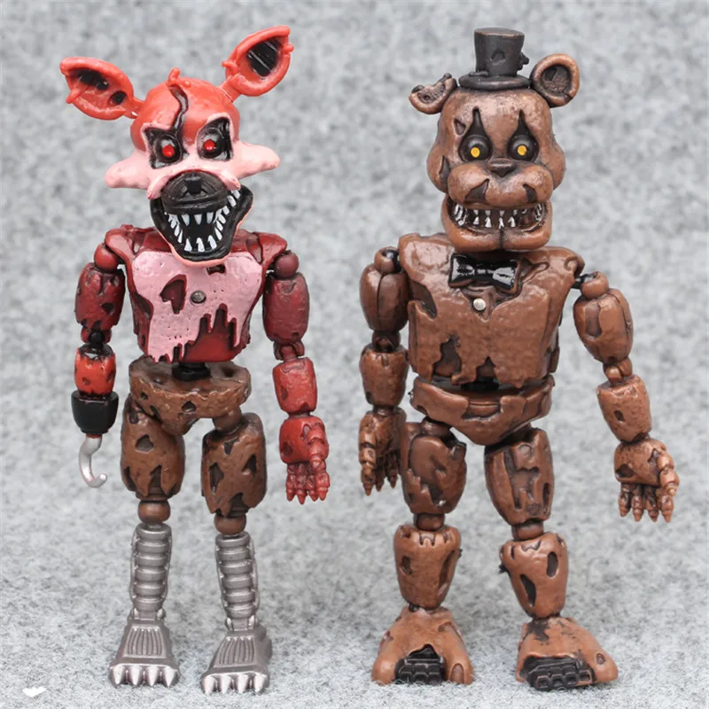 Пять Ночей В Фигурки 6 шт./лот игрушки Фредди ПВХ FNAF Бонни Фокси Fazbear куклы модель