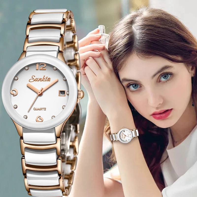 

SUNKTA New Rose Gold Watch Women Quartz Watches Ladies Top Brand Luxury Female Wrist Watch Girl Clock Wife gift Relogio Feminino