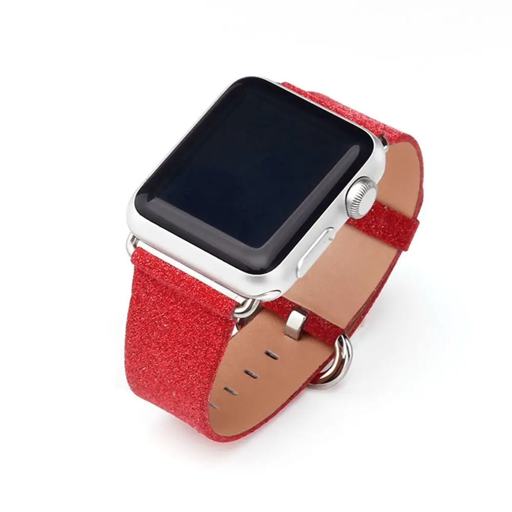 FOLOME Apple Watch, кожаный ремешок iWatch, экстремальный роскошный блестящий кожаный браслет, ремешок для iWatch 38/40/42/44 мм