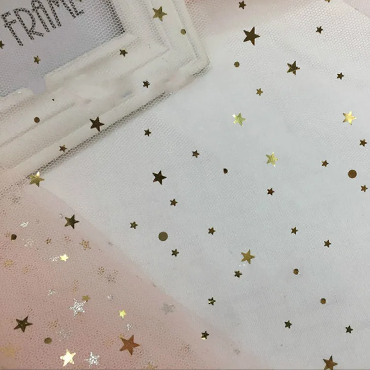 150CM 91cm/lot Gauze Star Mesh Fabric Tulle Bronzing Tissue Kids Dress Cloth Sewing Doll DIY Craft Quilt Materials | Дом и сад