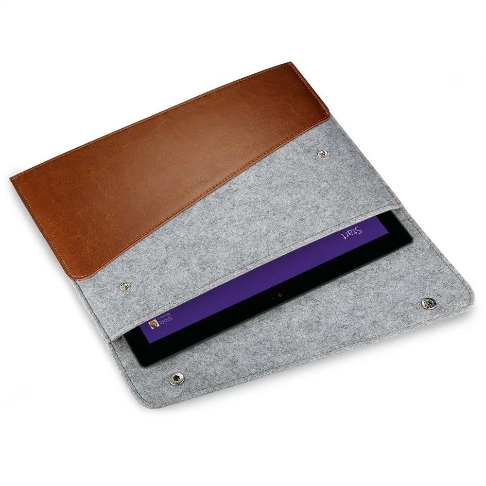 Новый Натуральная кожа case обложка сумка для Microsoft Surface pro12 3 4 Ultrabook Ноутбука Войлок