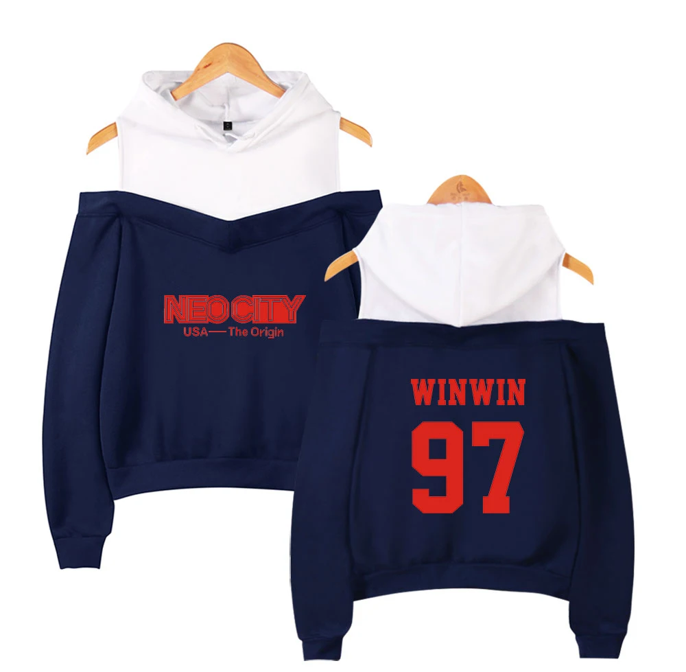 

Nct 127 Kpop Off Shoulder Hoodies Women Fashion Long Sleeve Hooded Sweatshirts 2019 Hot Sale Casual Trendy Streetwear Clothes
