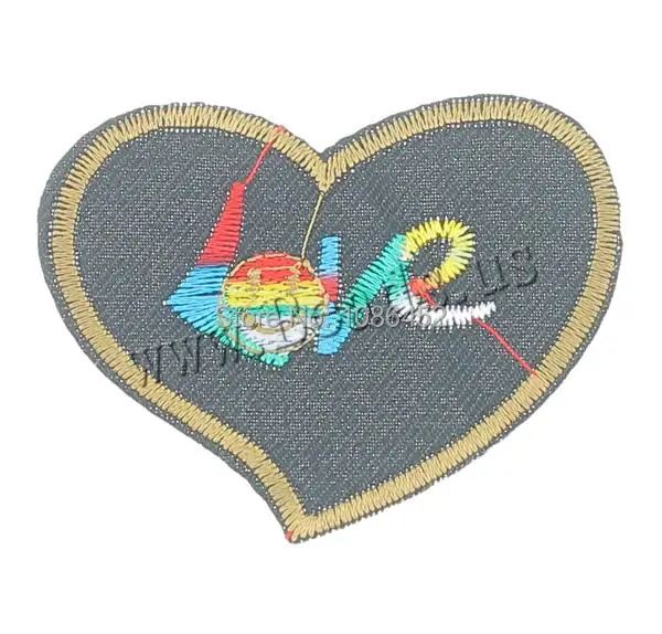 Free shipping!!!Iron on Patches Diy Cloth Heart with letter pattern black 65-73mm 10Sets/Lot 9PCs/Set Sold By Lot | Дом и сад