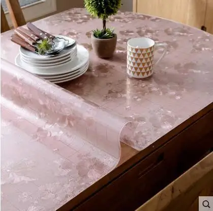 PASAYIONE круглый мягкий стеклянный Скатерть прозрачный круглый стол коврик скатерть одноразовая Водонепроницаемая накладка - Цвет: 6