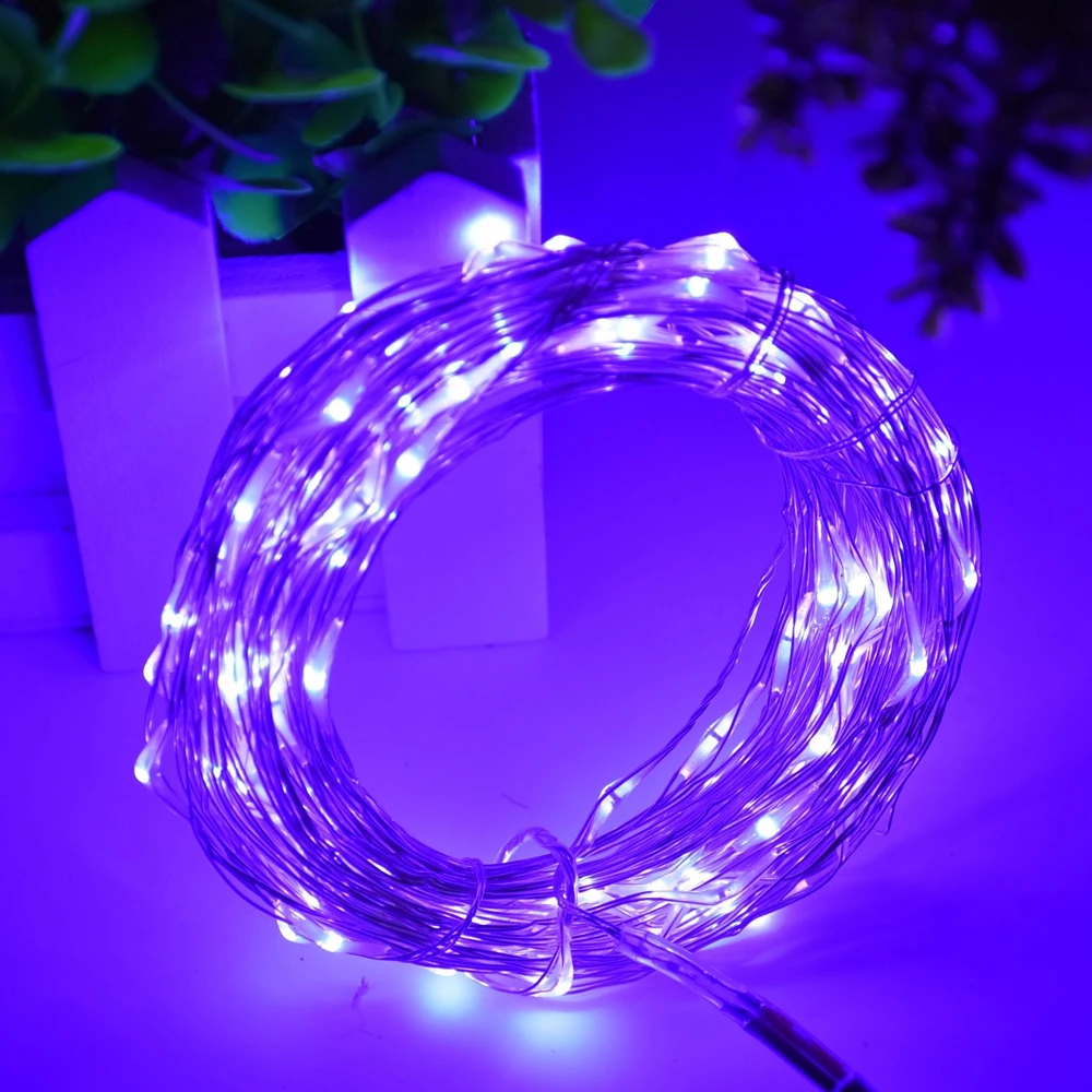 5 м/10 м LED Серебряный провод DC12V лоза струнный светильник для фестиваля свадебной