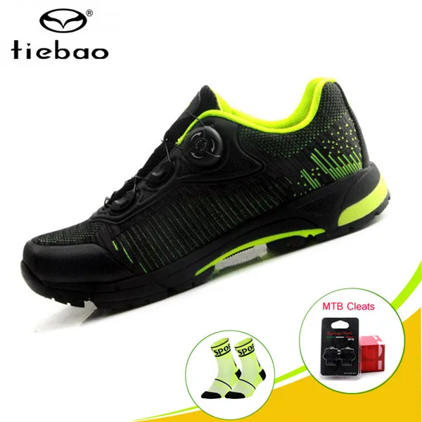 Cleats with 1766 G TIEBAO, обувь для велоспорта, женские и мужские кроссовки для горного велосипеда, самозакрывающаяся обувь для езды на велосипеде, bicicleta triatlon SPD, обувь для педалей - Цвет: Cleats with 1766 G