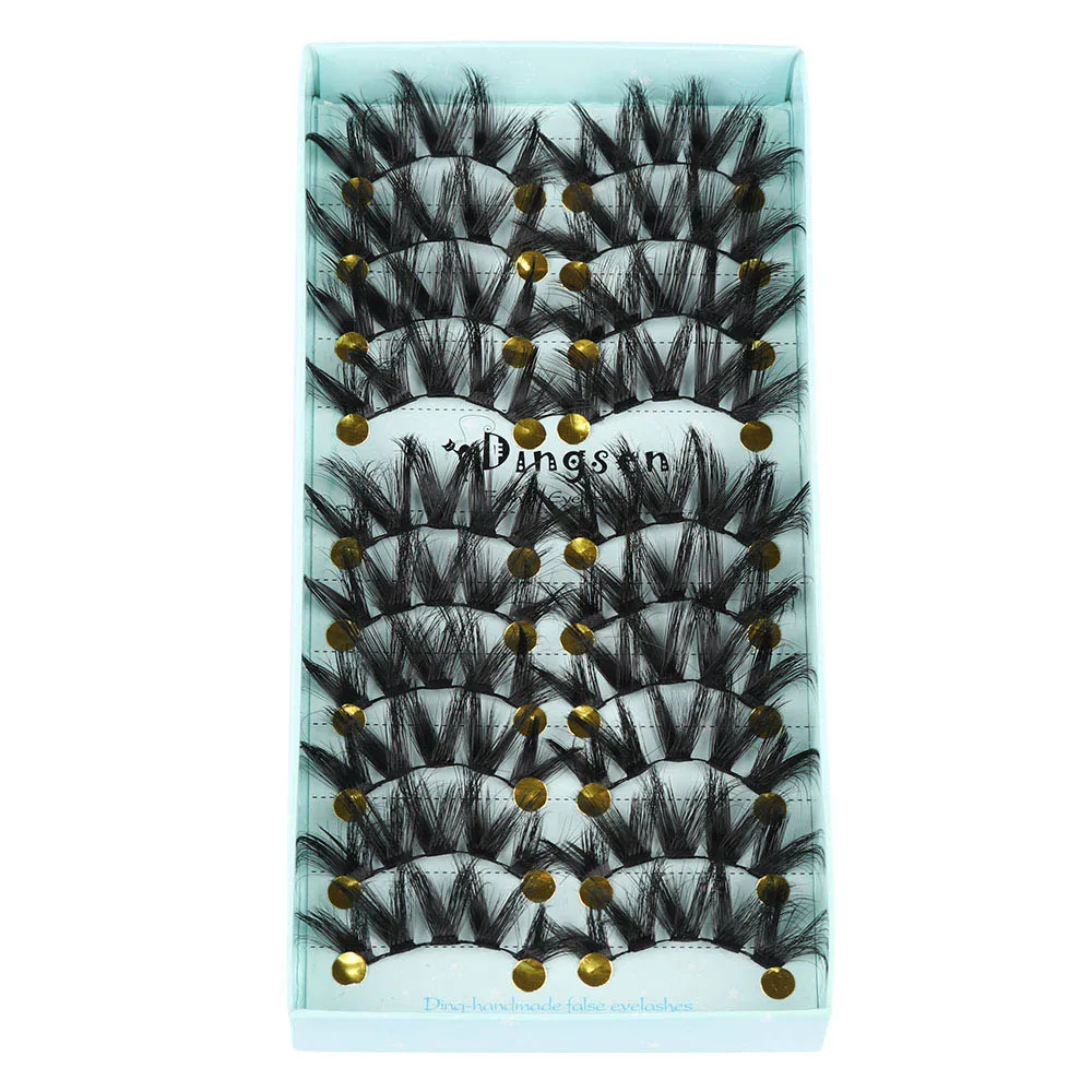 Style 13 10 пар в комплекте; 3D из мягкого искусственного меха норки волосы Накладные ресницы "крест-накрест" тонкими пушистые ресницы расширение инструменты для макияжа глаз#3D-71 - Цвет: Style 13