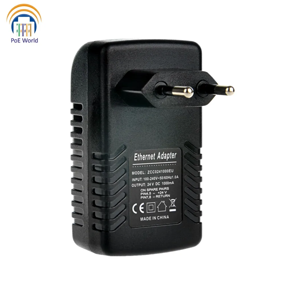 Сетевой адаптер 24 В инжектор питания POE pin4/5(+) 7/8( ) PoE для UBNT Mikrotik 24V24W IP камеры VOIP